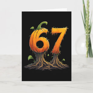Cartão 67 Halloween Brainrot Meme 6 7 Números Seis Sete P