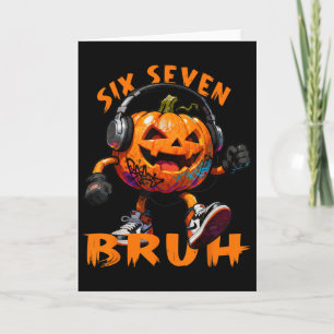Cartão 67 Halloween Divertido Seis Sete Meme Brainrot Abó