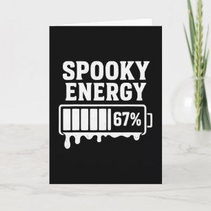 Cartão 67 Halloween Energético Assustador Meme Brainrot S