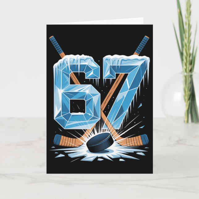 Cartão 67 Hockey Meme Six Seven 6 7 Hockey Meme 67  (Frente)