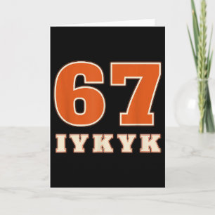 Cartão 67 Iykyk Estilo Retro Design Atlético Vintage