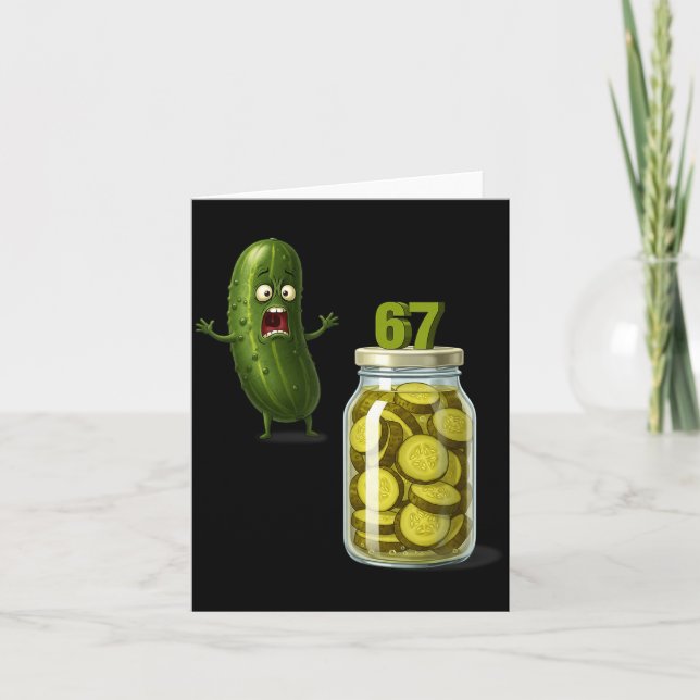 Cartão 67 Meme Ckle Surprise A Jar Of Sliced Ckles Cuber  (Frente)