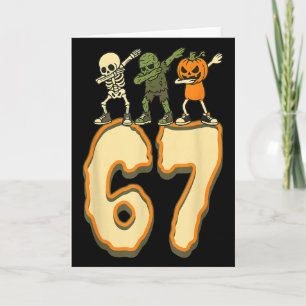 Cartão 67 Meme de Halloween 6 7 Números Seis Sete Criança