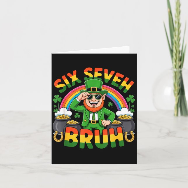 Cartão 67 meme engraçado do dia de st. patrick's six seve (Frente)