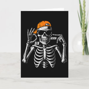 Cartão 67 Meme Esqueleto Tendência Halloween Divertido Se