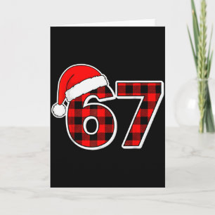 Cartão 67 Meme Piada Natal Vermelho Xadrez Natal Camisas