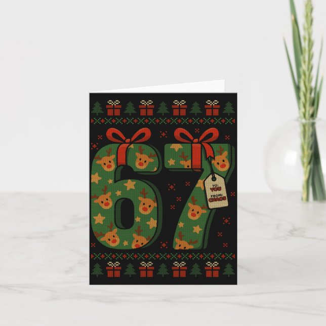 Cartão 67 Meme Reindeer Christmas Ugly Sweater Xmas Celeb (Frente)