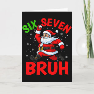 Cartão 67 Meme Seis Sete Bruh Papai Noel Beisebol Diverti
