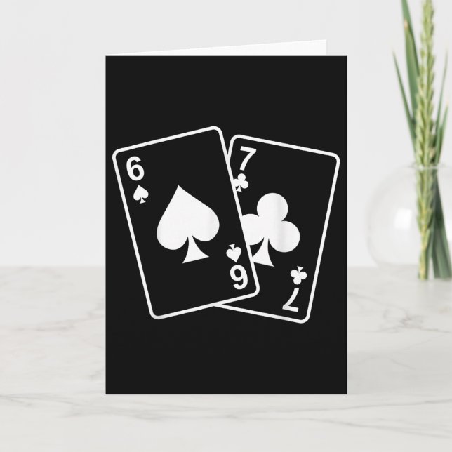 Cartão 67 Meme Six Seven 6–7 Cartas de Baralho Divertidas (Frente)