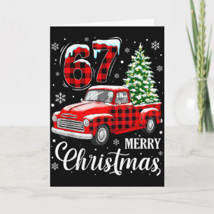Cartão 67 Meme Six Seven Engraçado Natal Meme Gíria Mulhe