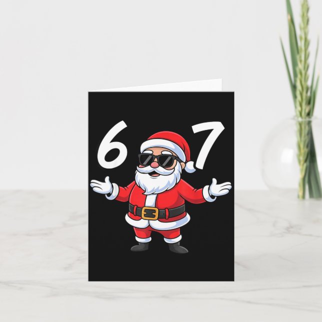 Cartão 67 Meme Six Seven Number 6 7 Santa Xmas Christmas  (Frente)