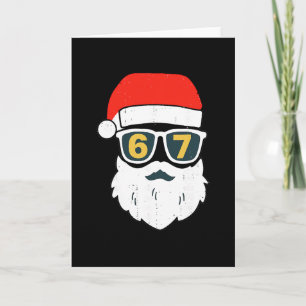Cartão 67 Meme Six Seven Rosto do Papai Noel Crianças Hom