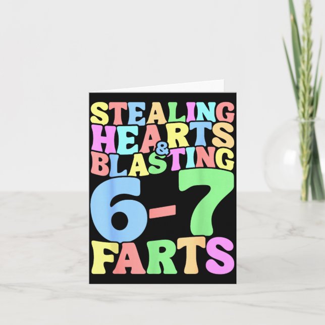 Cartão 67 Meme Valentine's Day Six Seven 6-7 Funny Steali (Frente)