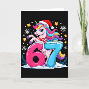 Cartão 67 Natal Unicórnio Fofo Seis Sete Meme 6 7 Chris