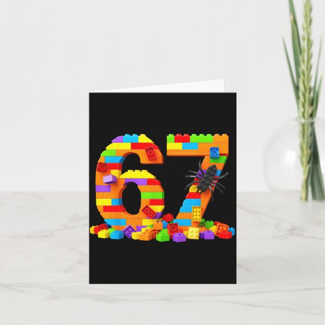 Cartão 67 Number Meme Six Seven 6 7 Building Blocks Gen A (Frente)