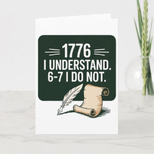 Cartão 67 Professor de Estudos Sociais 1776 Eu Entendo 6 