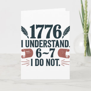 Cartão 67 Professor de Estudos Sociais 1776 Eu Entendo 6