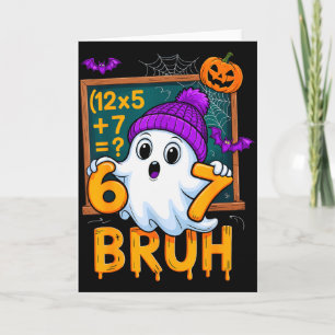 Cartão 67 Professor Fantasma de Halloween Seis Sete Meme