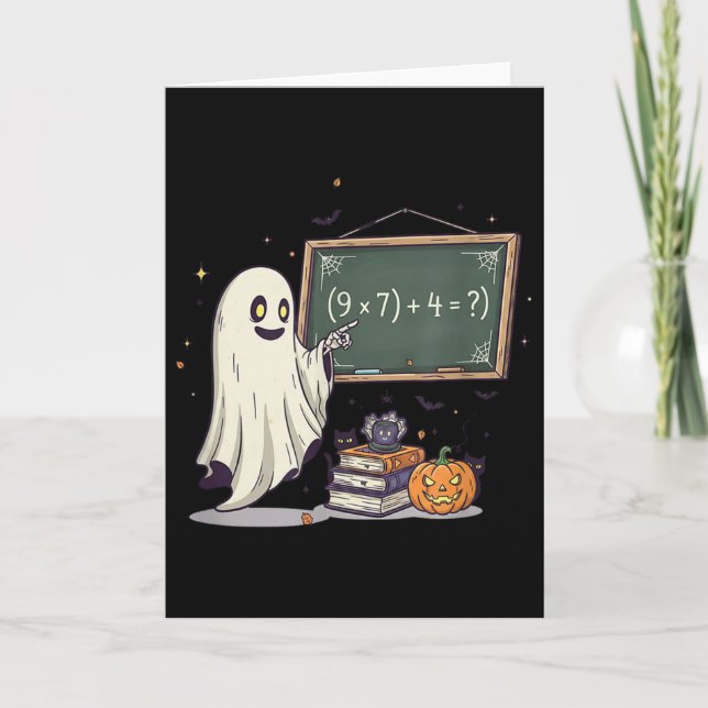 Cartão 67 Professor Fantasma de Halloween Seis Sete Meme  (Frente)