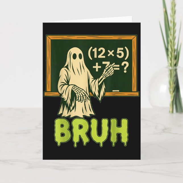 Cartão 67 Professor Fantasma de Halloween Seis Sete Meme  (Frente)
