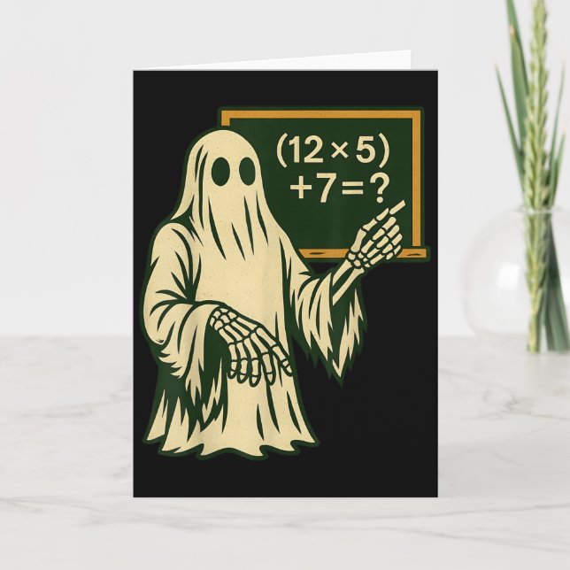 Cartão 67 Professor Fantasma de Halloween Seis Sete Meme  (Frente)