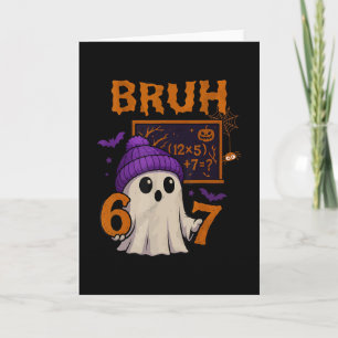 Cartão 67 Professor Fantasma de Halloween Seis Sete Meme 