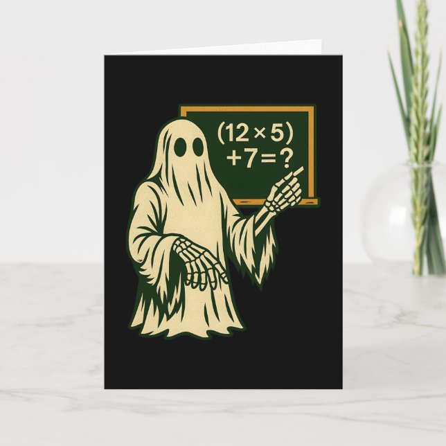 Cartão 67 Professora Halloween Fantasma Seis Sete Meme Br (Frente)