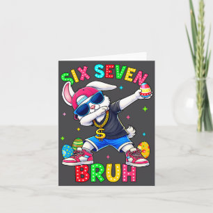 Cartão 67 Seis Sete Bruh Bunny Dançando Com Óculos De Sol