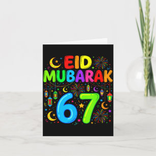 Cartão 67 seis sete feliz eid mubarak crianças eid al