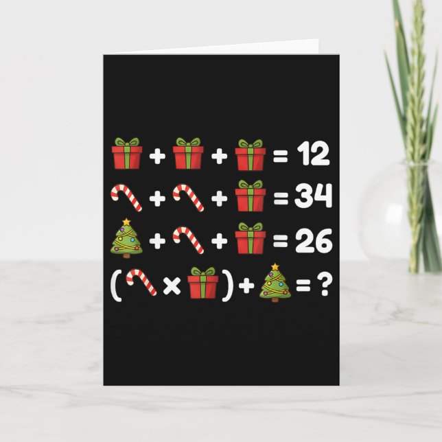 Cartão 67 Seis Sete Meme Matemática Equação De Natal Lógi (Frente)