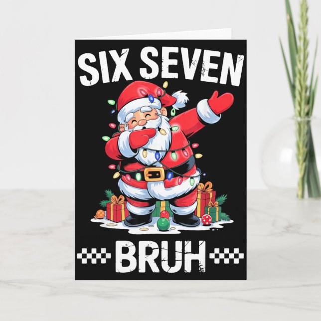 Cartão 67 Six Seven Burh Natal 6 7 Meme  (Frente)