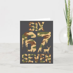 Cartão 67 Six Seven Camo Veado Buck Meme Engraçado Caça A