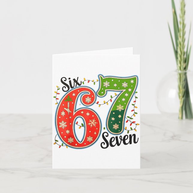 Cartão 67 Six Seven Christmas Funny Meme 67 Couples Chris (Frente)