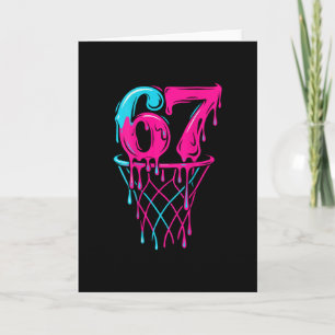 Cartão 67 Sketll Drip Six Seven Divertido Gen Alpha