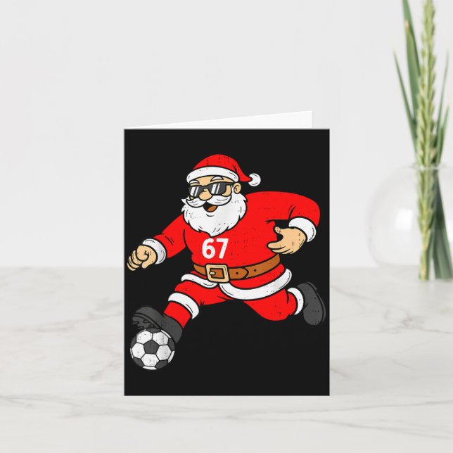 Cartão 67 Soccer Santa Six Seven Meme Christmas Srt Men B (Frente)