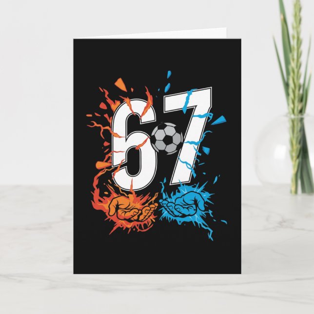 Cartão 67 Soccer Six Seven Soccer 6 7 Kids Boys Girls (Frente)