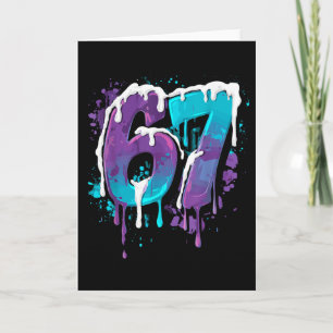 Cartão 67 Sorvete Drip Meme Engraçado Seis Sete Geração A
