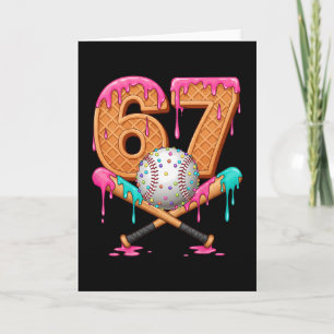 Cartão 67 Sorvete Drip Venda Número 67 Jogador 67º Aniver