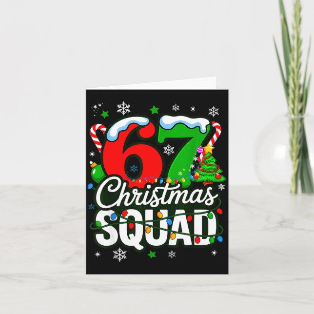 Cartão 67 Squad Teacher Christmas Funny Holiday Clroom Cr (Frente)