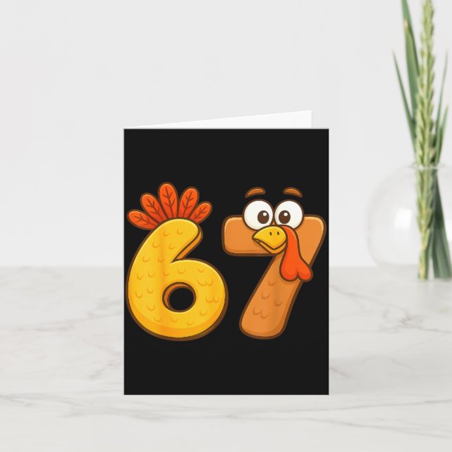 Cartão 67 Thanksgiving Funny Six Seven Meme For Men Women (Frente)