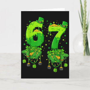 Cartão 67 Trevos de Shamrock Seis Sete Trevo de 6-7 St Pa