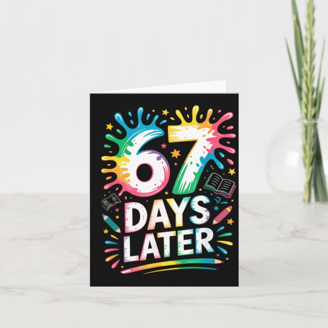 Cartão 67th Day Of School 67 Meme Teacher Student 67 Days (Frente)