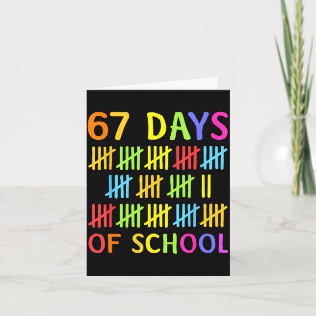 Cartão 67th Day Of School Teacher Kids 67 Math Numbers 10 (Frente)