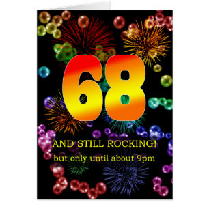 Cartão 68.º aniversário ainda em chamas