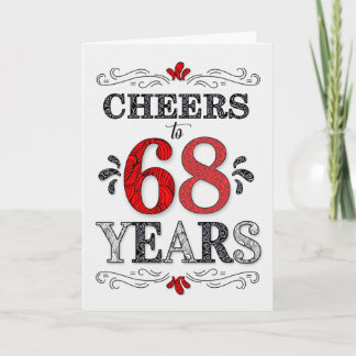 Cartão 68.º Aniversário da Saúde no Padrão Negro Branco V