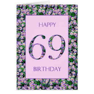 Cartão 69.º Aniversário das Margaridas Roxas