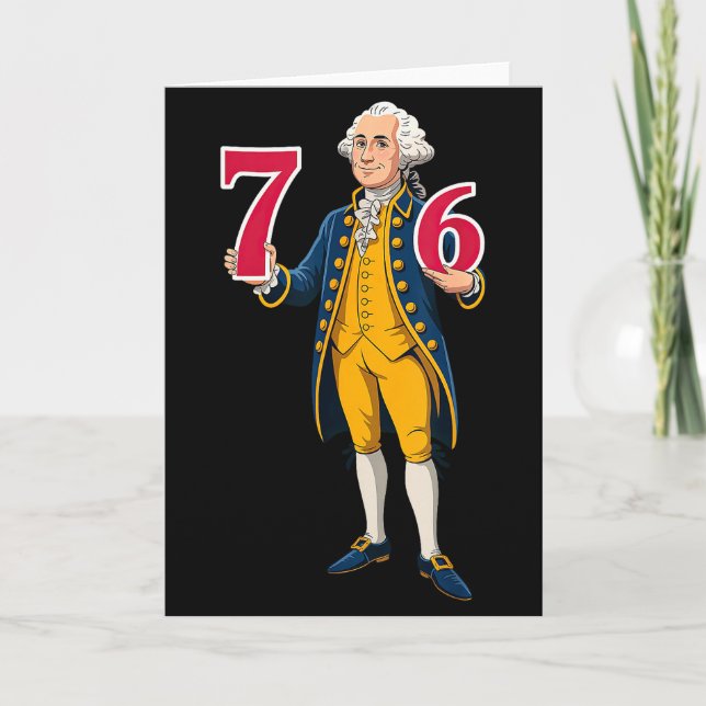 Cartão 6 7 7 6 George Washington Seis Sete  (Frente)