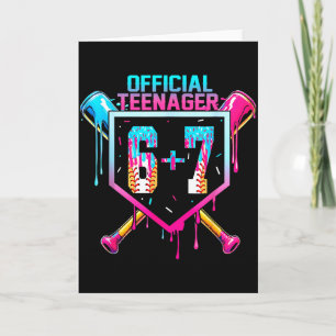 Cartão 6+7 Anos de Idade #Adolescente Oficial Aniversário