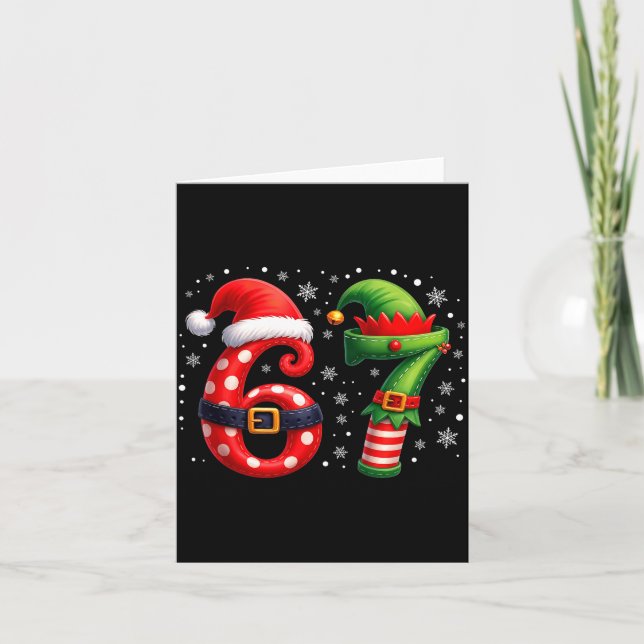 Cartão 6-7 Christmas Squad Funny 67 Six Seven Meme Xmas 6 (Frente)