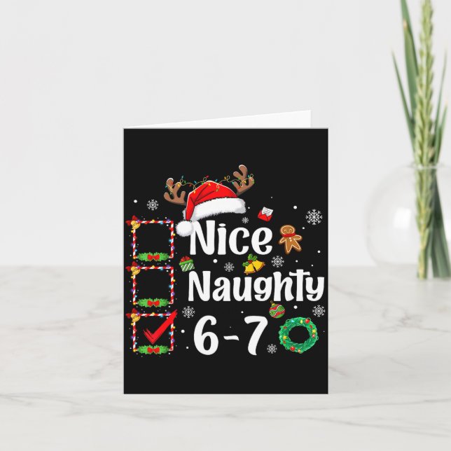 Cartão 6-7 Meme Nice Naughty 67 Christmas Funny Xmas Men  (Frente)
